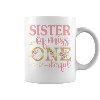 Sister Of Little Miss Onederful 1St Birthday Family Matching Coffee Mug - Seseable