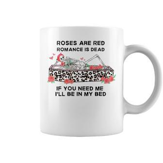 Skull Rose Are Red Romance Is Dead Coffee Mug | Mazezy
