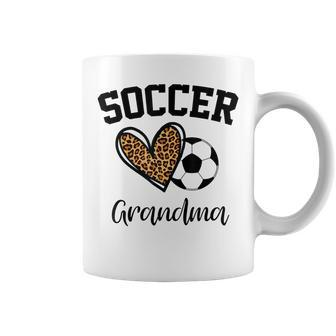 Soccer Grandma Leopard Heart Funny Mothers Day Coffee Mug | Mazezy