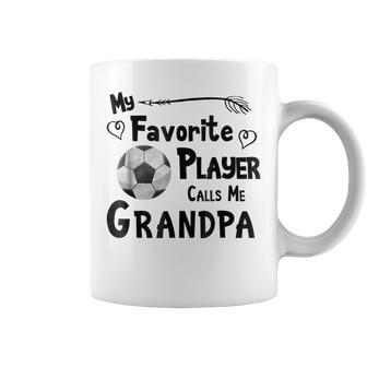 Soccer My Favorite Player Calls Me Grandpa Coffee Mug | Mazezy