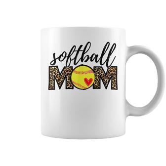 Softball Mom Leopard Funny Baseball Mom Mothers Day Coffee Mug | Mazezy