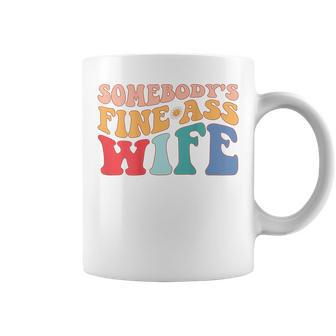 Somebodys Fine Ass Wife Funny Saying Milf Hot Momma - Back Coffee Mug - Seseable