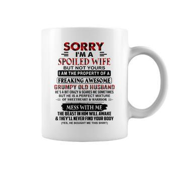 Sorry Im A Spoiled Wife But Not Yours Grumpy Old Husband Coffee Mug | Mazezy