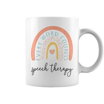 Speech Therapy Speech Language Pathologist Slp Boho Rainbow Coffee Mug | Mazezy