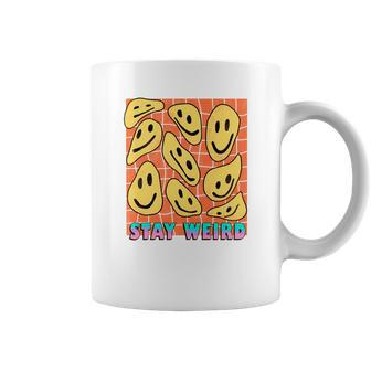 Stay Weird Be Yourself Smiley Face 90S Retro Coffee Mug - Thegiftio UK