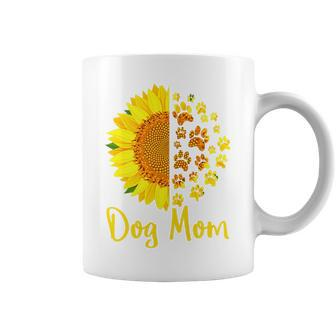 Sunflower Dog Mom Paw Print Coffee Mug - Thegiftio UK