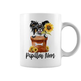 Sunflower Papillon Mom Dog Lover Gifts Mothers Day Coffee Mug | Mazezy