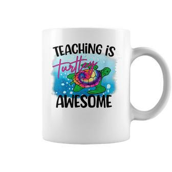 Teaching Is Turtley Love Teacher Life Awesome Cute Turtle Coffee Mug - Seseable