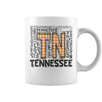 Tennessee State Flag Orange Plaid Tn Coffee Mug - Seseable