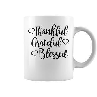 Thankful Grateful Blessed Thankful Blessed Gra Coffee Mug | Mazezy