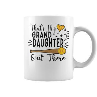 Thats My Granddaughter Out There Softball Grandma Grandpa Coffee Mug | Mazezy