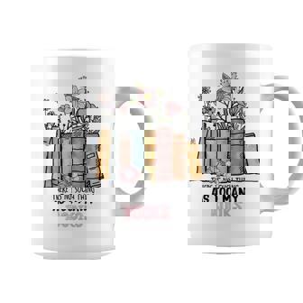 There Is No Such Thing As Too Many Books Flower Book Lover Coffee Mug | Mazezy