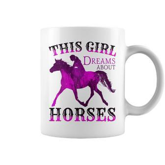 This Girl Dreams About Horses Horse Lovers & Equestrian Coffee Mug | Mazezy