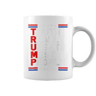 Trump 2024 Trump Truth Really Upset Most People America Flag Coffee Mug - Seseable