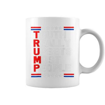 Trump 2024 Trump Truth Really Upset Most People America Flag V2 Coffee Mug - Seseable