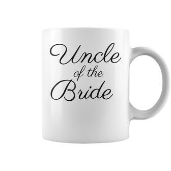 Uncle Of The Bride Black Script Font Wedding Gift For Mens Coffee Mug | Mazezy
