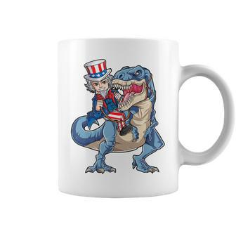Uncle Sam Dinosaur T 4Th Of July T Rex Kids Boys Gifts Coffee Mug | Mazezy