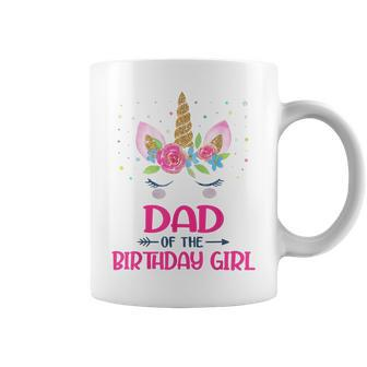 Unicorn Dad Of The Birthday Girl Matching Family Party Coffee Mug | Mazezy