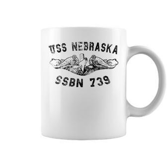 Uss Nebraska Ssbn 739 Submarine Badge Vintage Coffee Mug - Seseable