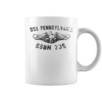 Uss Pennsylvania Ssbn 735 Submarine Badge Vintage Coffee Mug - Seseable