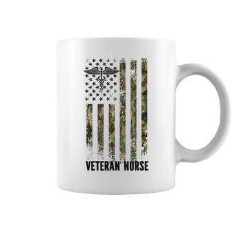 Veteran Nursing Us Flag Proud Veteran Nurse Coffee Mug - Seseable