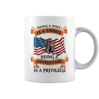 Veteran Wife Privilege Veterans Day Gift Coffee Mug - Seseable