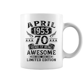 Vintage 70 Year Old Gift 70Th Birthday For Men April 1953 Coffee Mug - Seseable