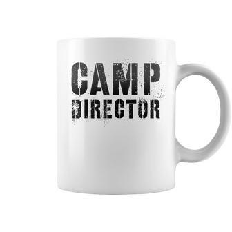 Vintage Camp Director Camping Host Chaos Coordinator Orange Coffee Mug - Seseable