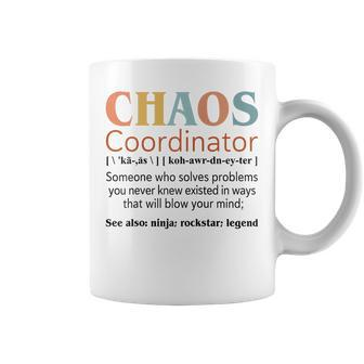Vintage Chaos Coordinator Definition Teachers Mom Boss Women Coffee Mug - Thegiftio UK