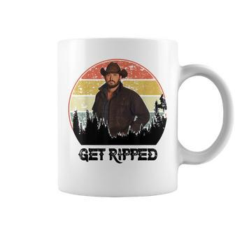 Vintage Cowboy Get Ripped Western Country Music Rodeo Dad Coffee Mug | Mazezy