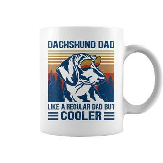 Vintage Dachshund Dad Like A Regular Dad But Cooler Funny Coffee Mug - Seseable