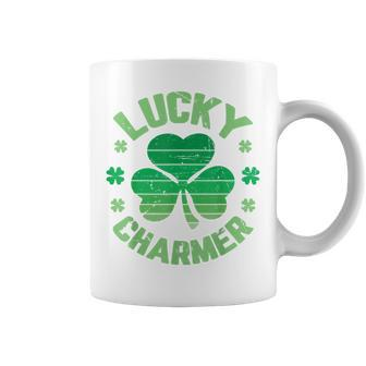 Vintage Lucky Charmer Shamrock St Patricks Day Coffee Mug | Mazezy