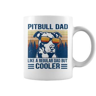 Vintage Pitbull Dad Like A Regular Dad But Cooler Funny Gift V2 Coffee Mug - Seseable
