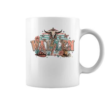 Vintage Retro Wallen Western Cow Skull Flower Leopard Coffee Mug | Mazezy CA