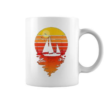 Vintage Sailing Sail Boat Sunset Retro Sailboat Coffee Mug - Thegiftio UK