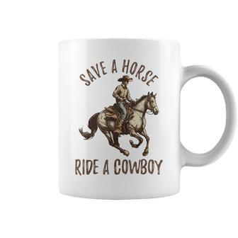 Vintage Save A Horse Ride A Cowboy Horseback Riding Horses Coffee Mug - Seseable