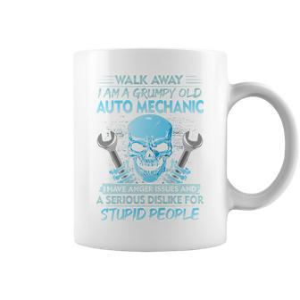 Walk Away I Am A Grumpy Old Auto Mechanic Have Anger Issues Coffee Mug - Thegiftio UK