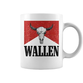 Western Country Music Girl Red Wallen Bull Skull Coffee Mug | Mazezy