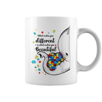 What Makes You Different Autism Child Elephant Mom Awareness Coffee Mug | Mazezy CA