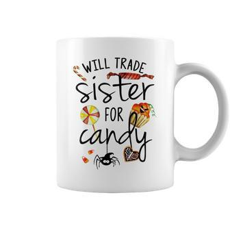 Will Trade Sister For Candy Cute Halloween Costume For Kids Coffee Mug | Mazezy