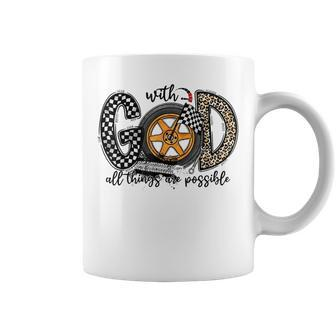 With God All Things Are Possible Leopard Racing Coffee Mug - Seseable