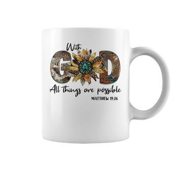 With God All Things Are Possible Matthew Bible Verse Coffee Mug - Seseable