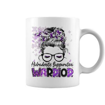 Women Hidradenitis Suppurativa Warrior Messy Bun Strong Coffee Mug | Mazezy