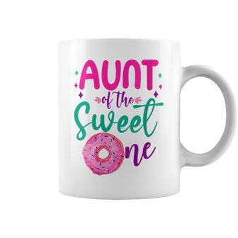 Womens Aunt Of Sweet One 1St Birthday Party Matching Family Donut Coffee Mug - Thegiftio UK