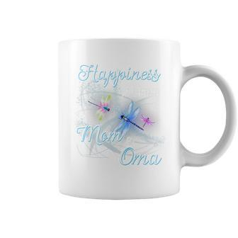 Womens Dragonfly Happiness Is Being A Mom And Oma Coffee Mug | Mazezy