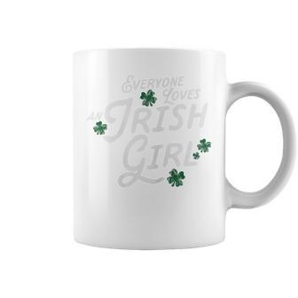 Womens Everyone Loves An Irish Girl Ladies St Patrick Coffee Mug - Seseable