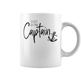 Womens Funny Captain Wife Dibs On The Captain Coffee Mug | Mazezy