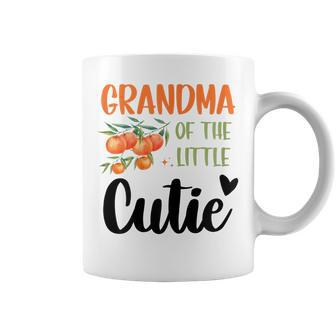 Womens Grandma Little Cutie Baby Shower Orange 1St Birthday Party Coffee Mug | Mazezy