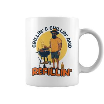 Womens Grillin Chillin Refillin Design Fathers Day Bbq Coffee Mug - Thegiftio UK
