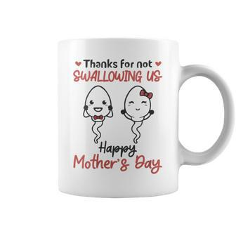 Womens Happy Fathers Day Mothers Day Thanks For Not Swallowing Us Coffee Mug - Thegiftio UK